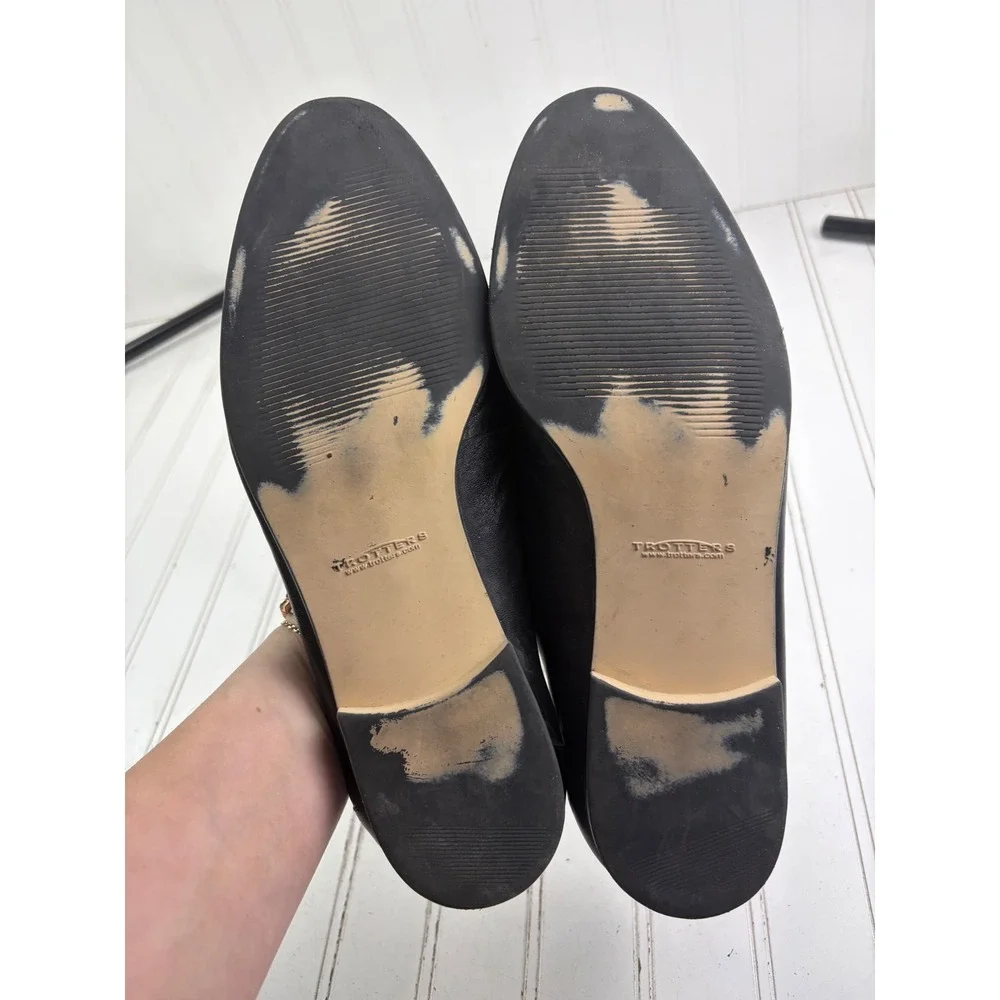 Trotters Vintage Y2K Black Leather Pointed Toe Loafers Flats Women's Size 13M